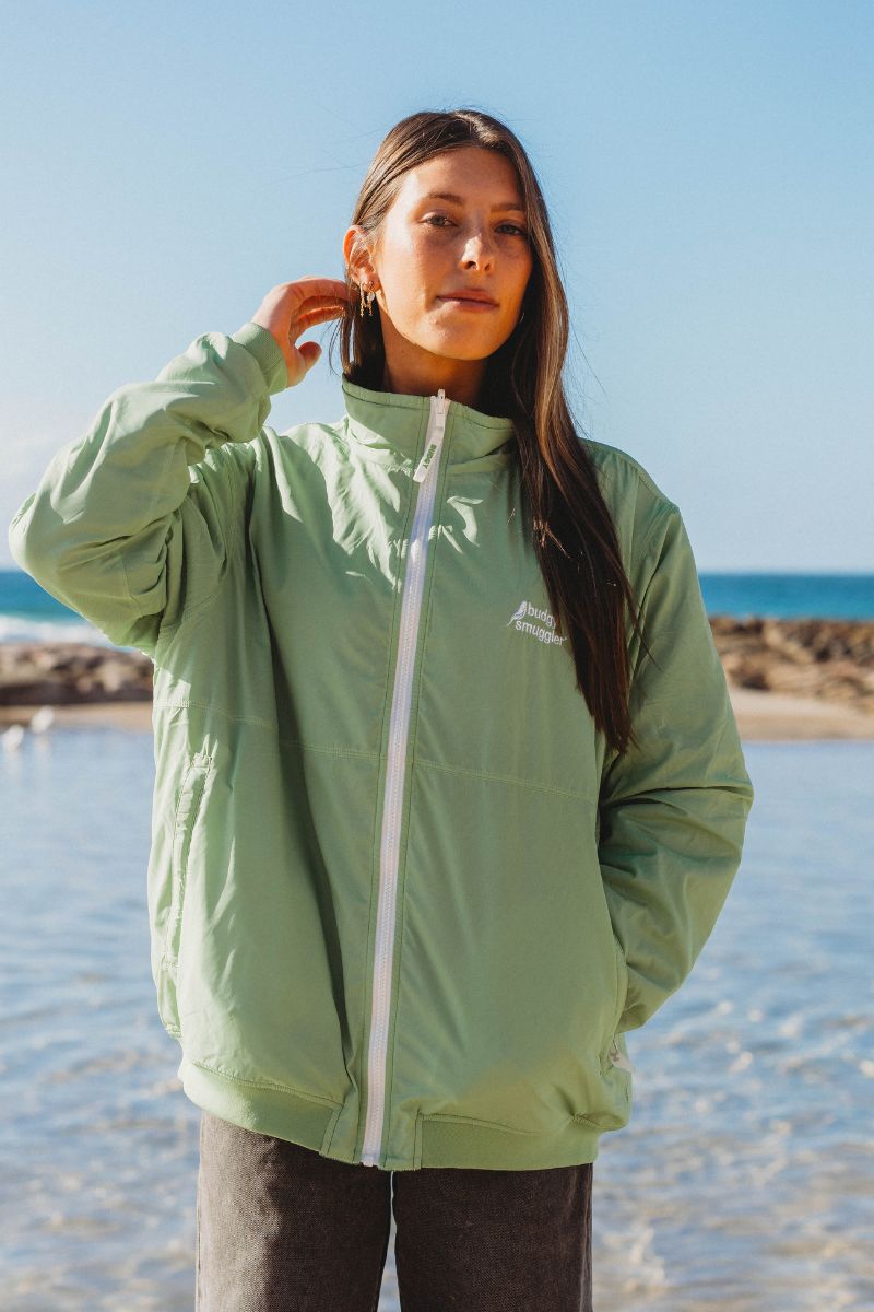 Green Unisex Reversible Fleece Jacket | Budgy Smuggler Australia